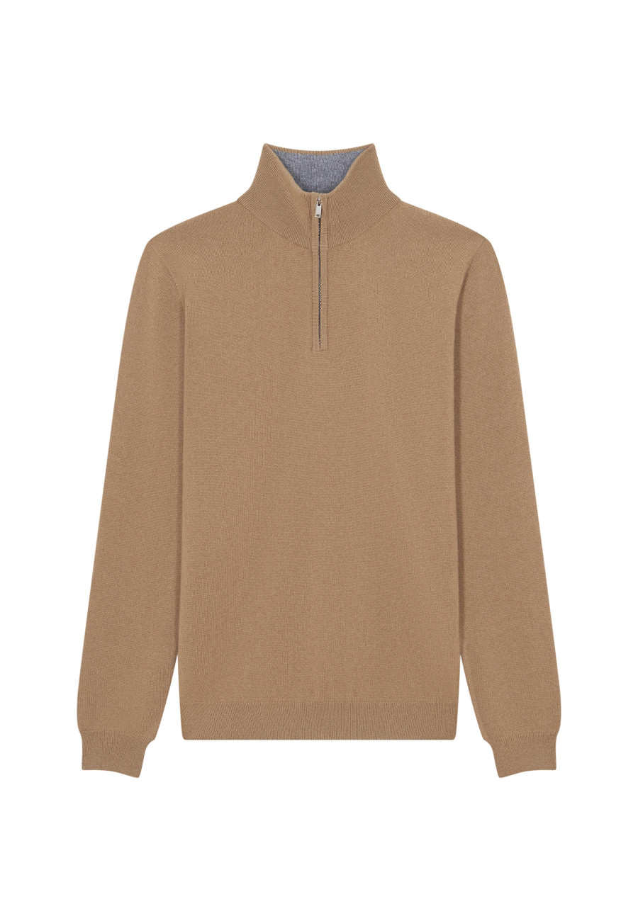 Cashmere sweater with trucker collar - Emile