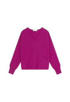 Short cashmere sweater with pocket - Balba