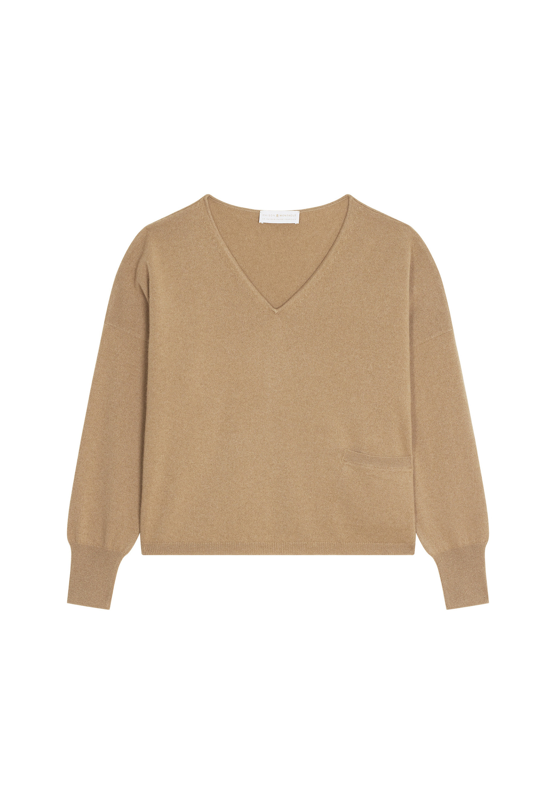 Short cashmere sweater with pocket - Balba