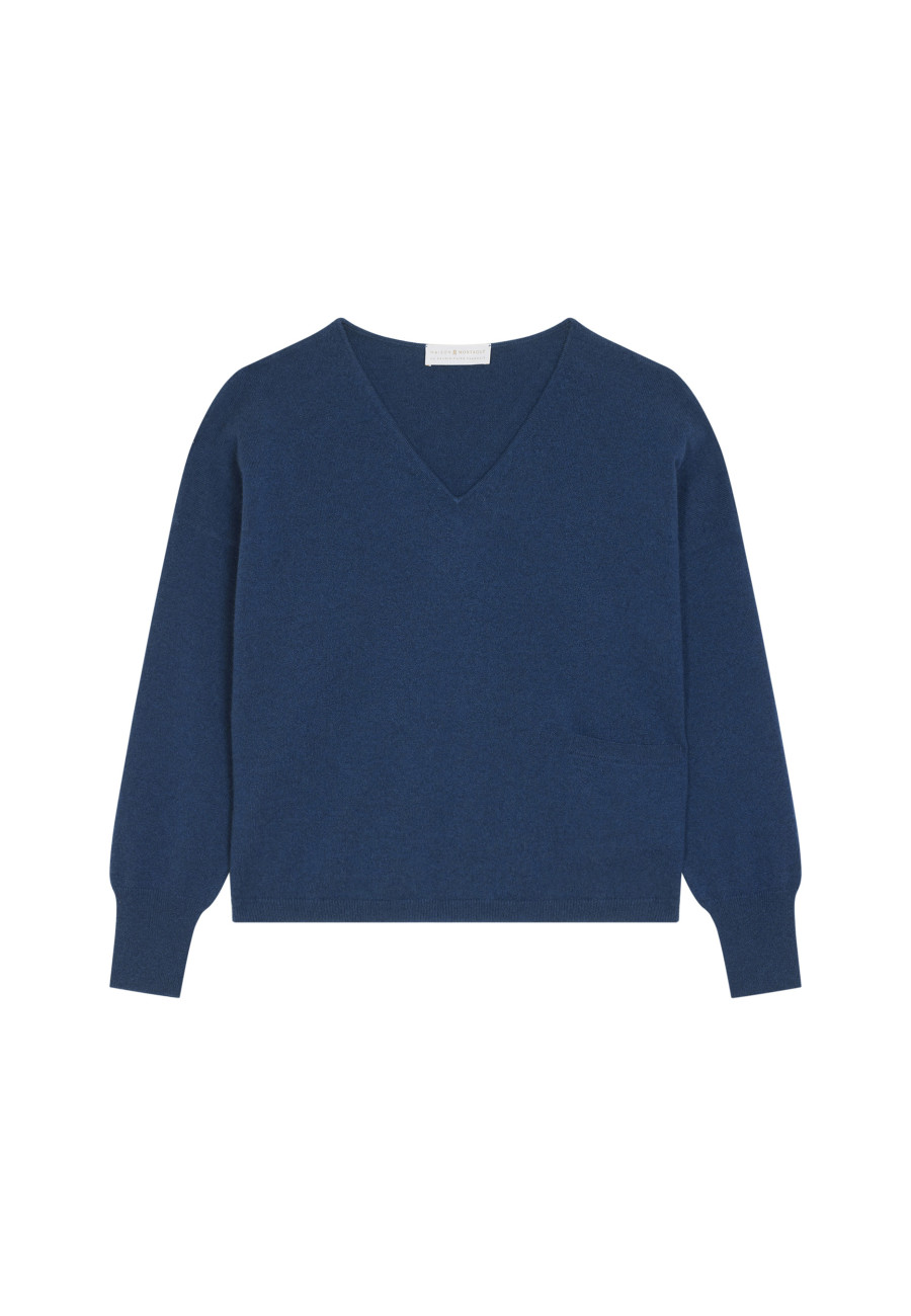Short cashmere sweater with pocket - Balba