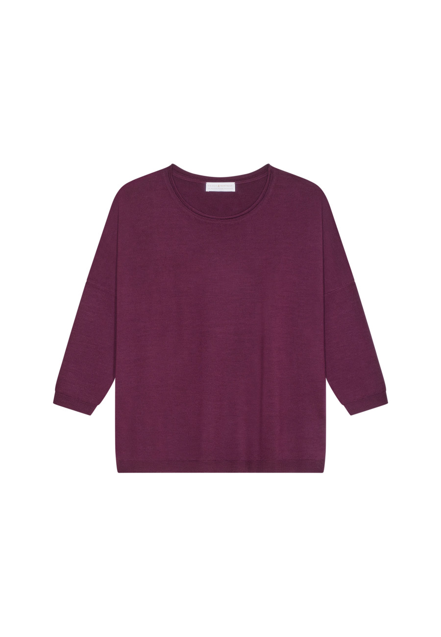 Loose-fitting merino wool round neck sweater - Azel