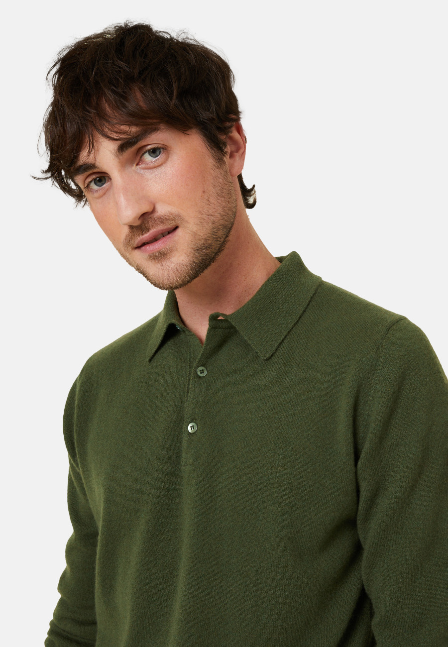Suéter de cashmere com gola polo - Emerson