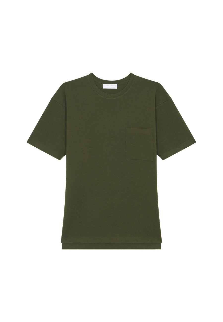 Loose t-shirt with pocket in merino wool - Florentin