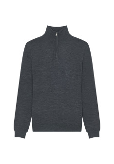 Trucker neck sweater with logo in merino wool - Ryan