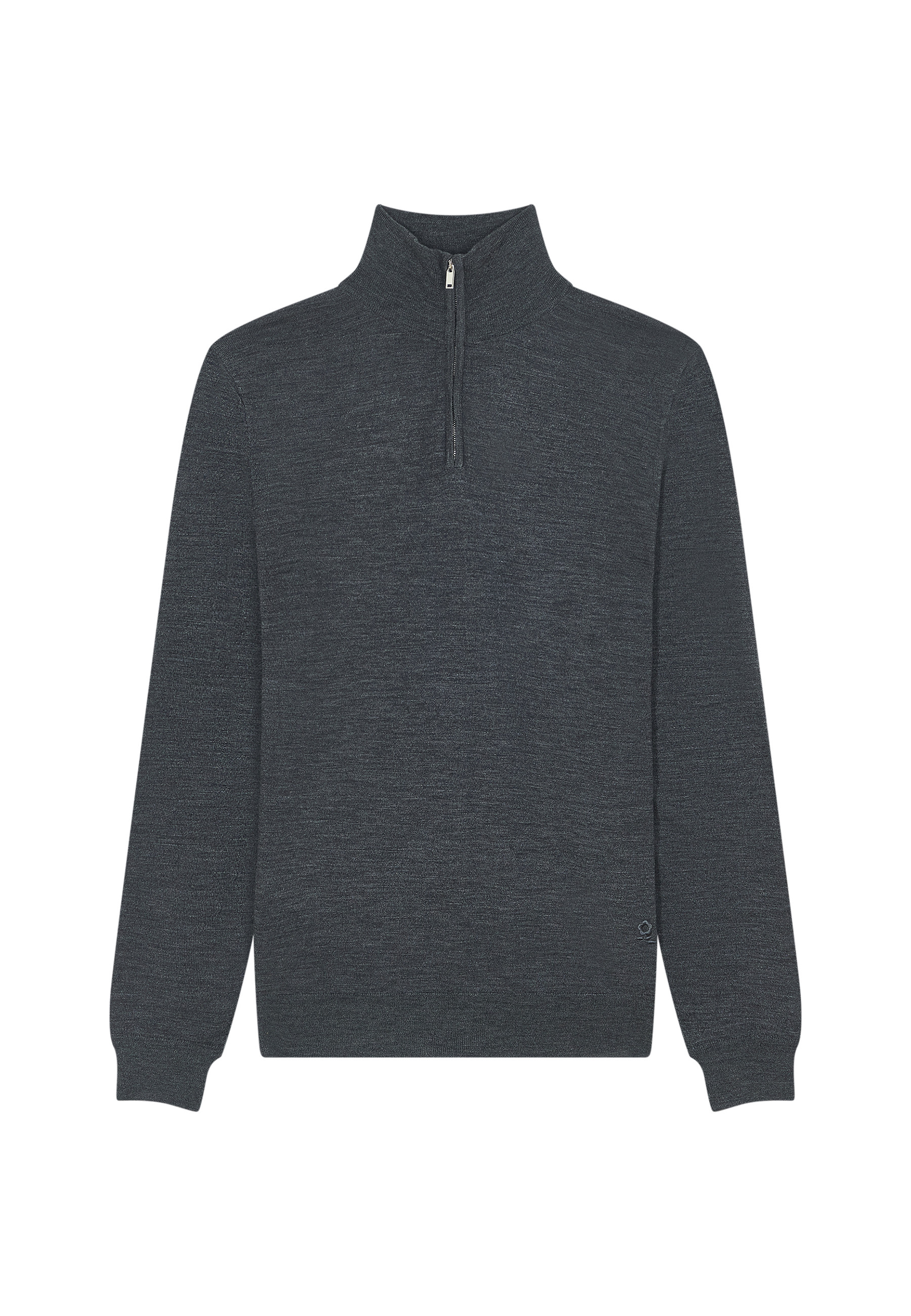 Trucker neck sweater with logo in merino wool - Ryan