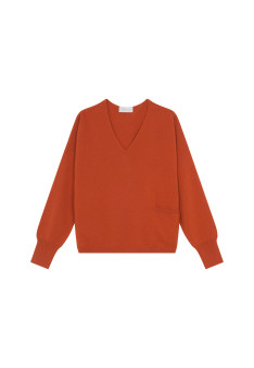 Short cashmere sweater with pocket - Balba