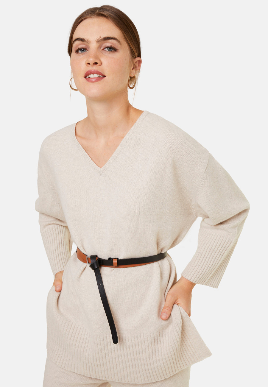 Suéter Cashmere Blend com fenda solta - Darius