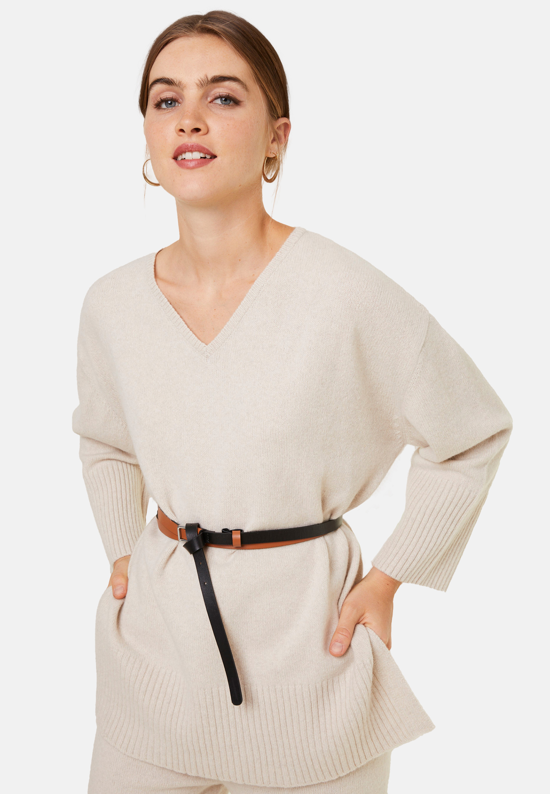 Pull ample à fentes en cachemire et laine recyclés - Darius