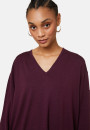 Loose V-neck sweater with pockets in merino wool - Albertine