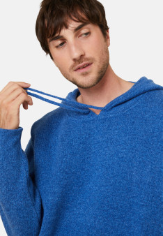 Hooded hoodie with pockets in wool and cashmere - Fabio