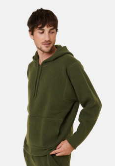 Hooded hoodie with pockets in wool and cashmere - Fabio