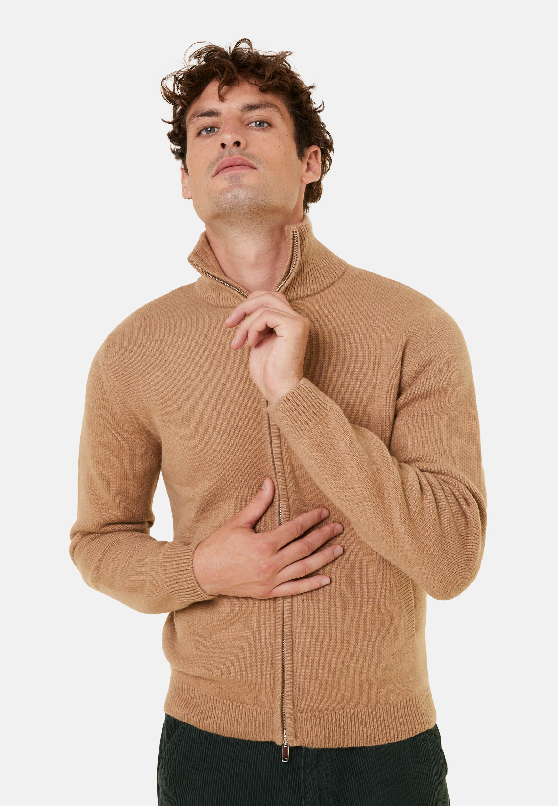 Zipped jacket in 4-ply cashmere - Balthazar