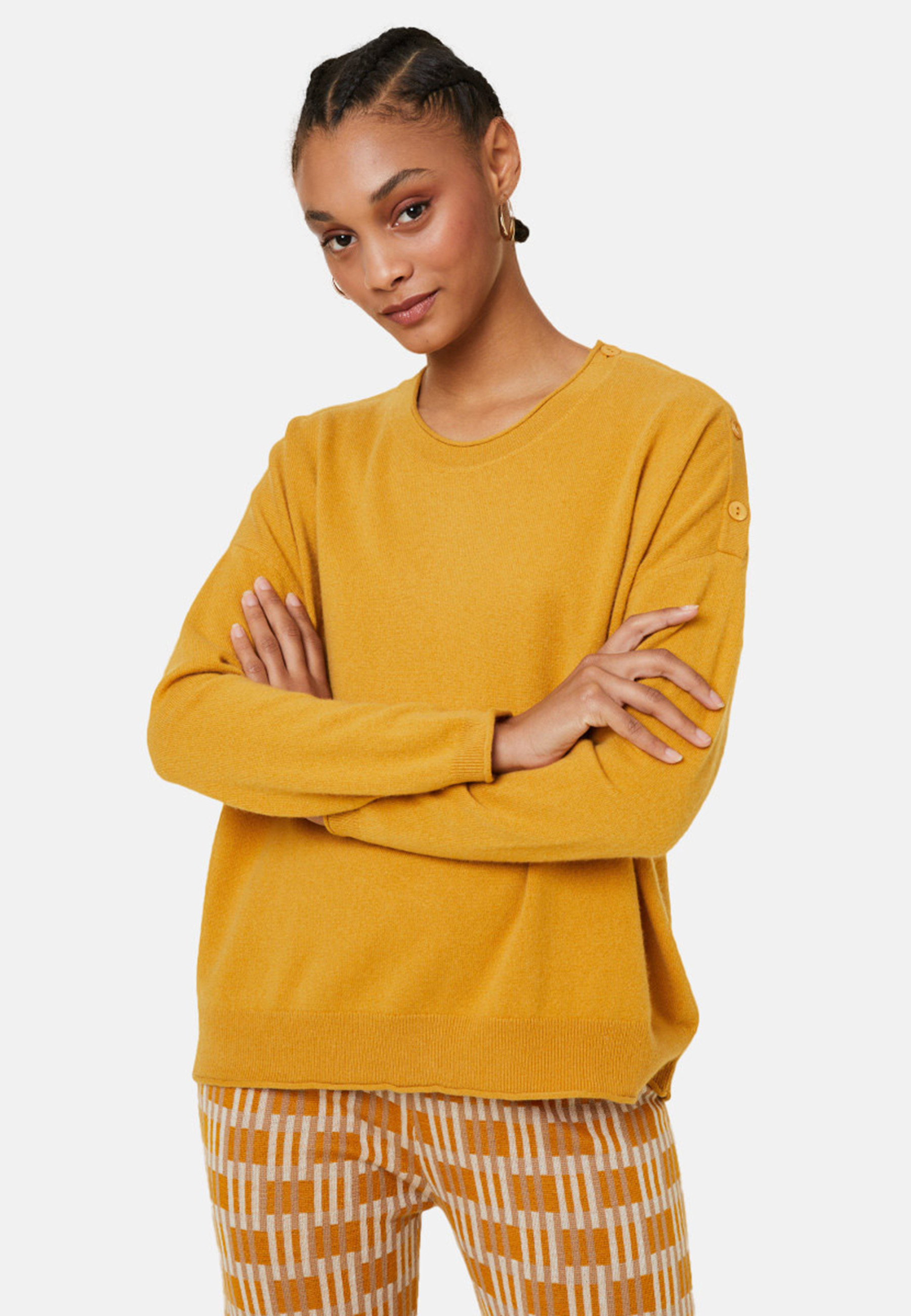 Loose-fit buttoned cashmere round-neck sweater - Acene
