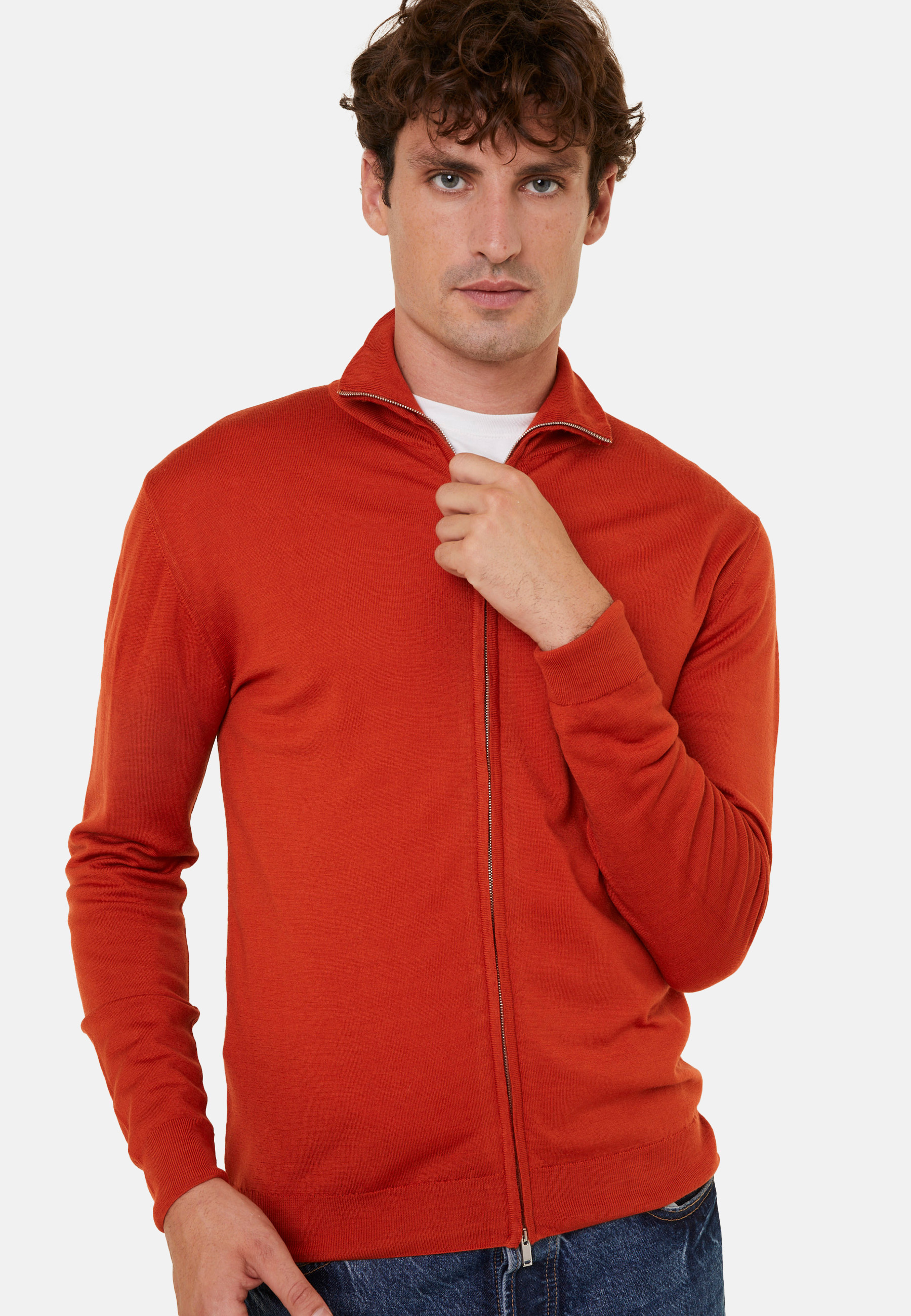 Zipped vest with logo in merino wool - Estian