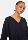 Loose V-neck sweater with pockets in merino wool - Albertine