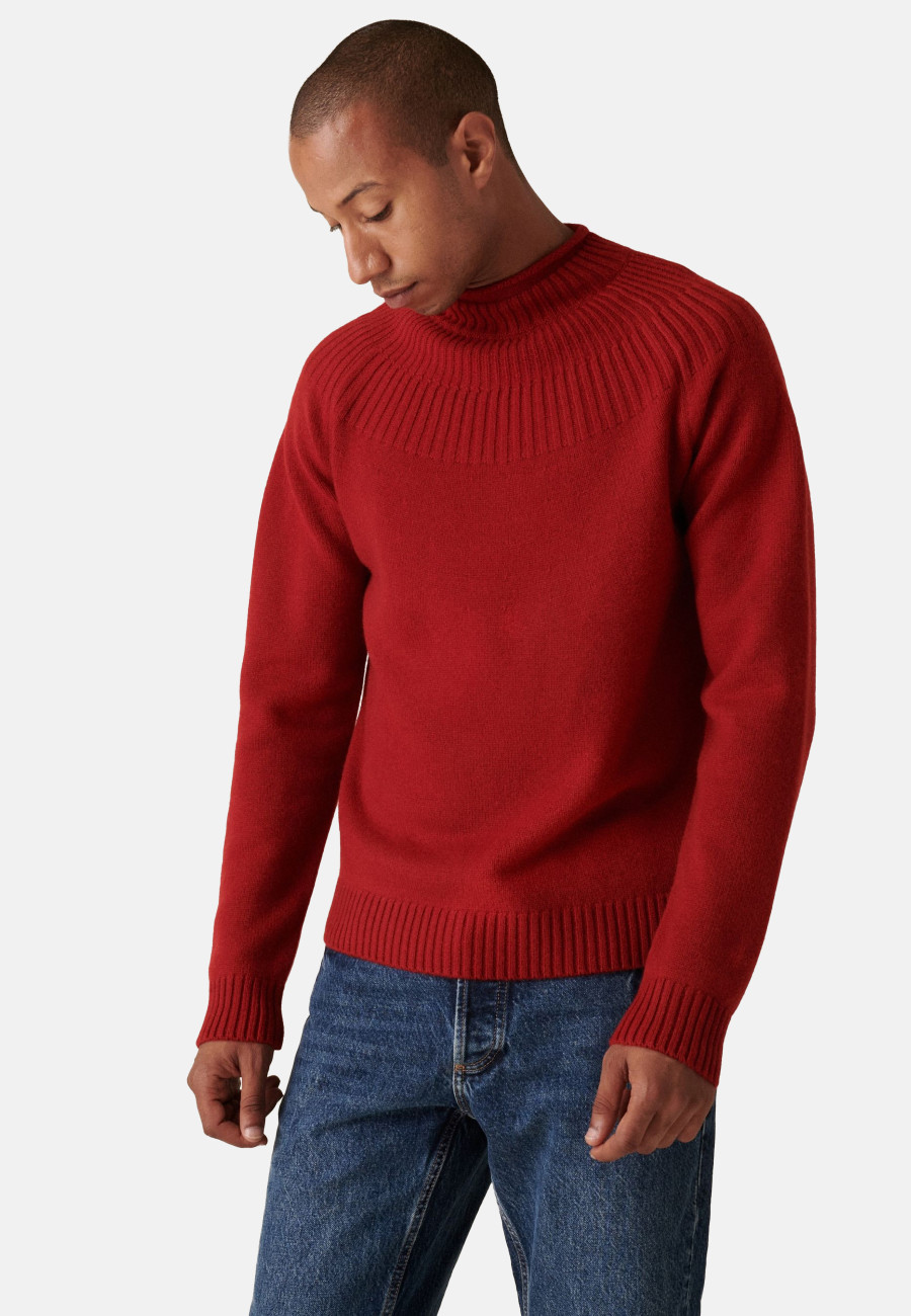 Suéter de cashmere com gola e malha - Arman