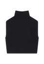 Pull col montant sans manches en cachemire et laine recyclés - Dalya 7810 noir - 01 Noir