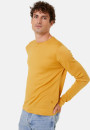 Pull col rond en laine mérinos finitions roulotées - Rythme 7860 soleil - 89 Moutarde