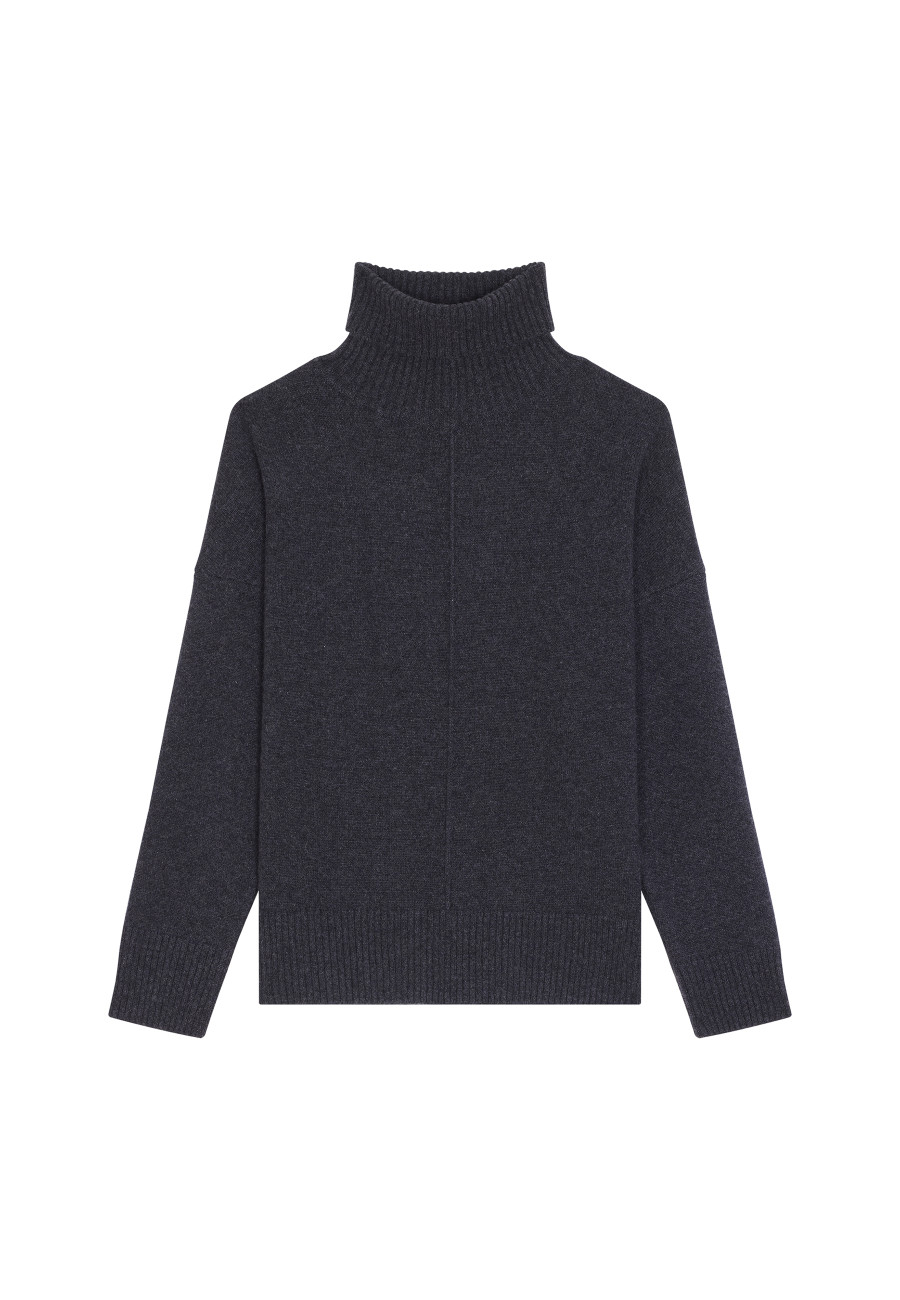 Suéter de gola alta com fenda de cashmere de 4 fios - Adena 