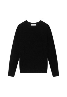 Pull col rond en laine mérinos - Asena 7810 noir - 01 Noir