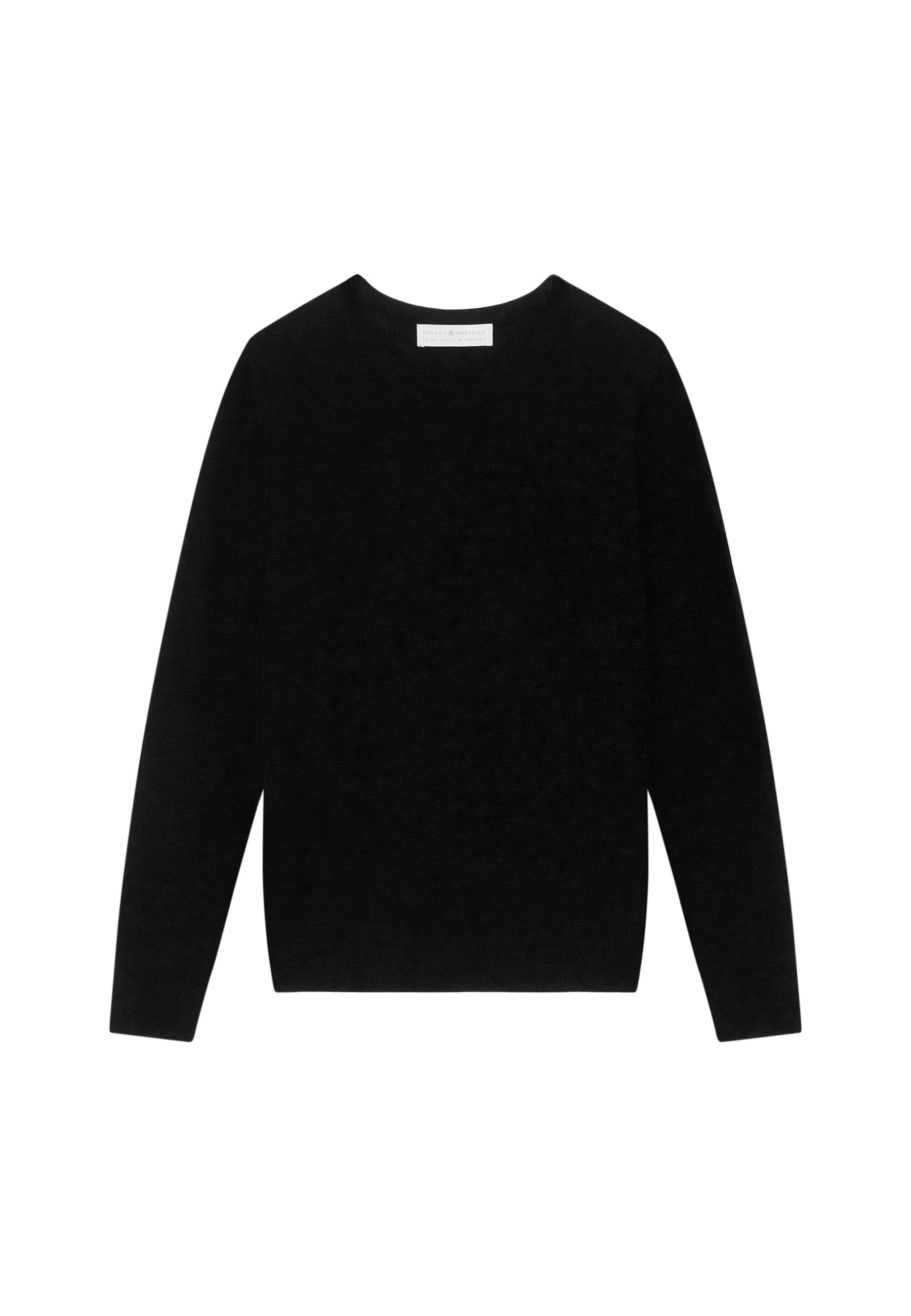 Pull col rond en laine mérinos - Asena 7810 noir - 01 Noir