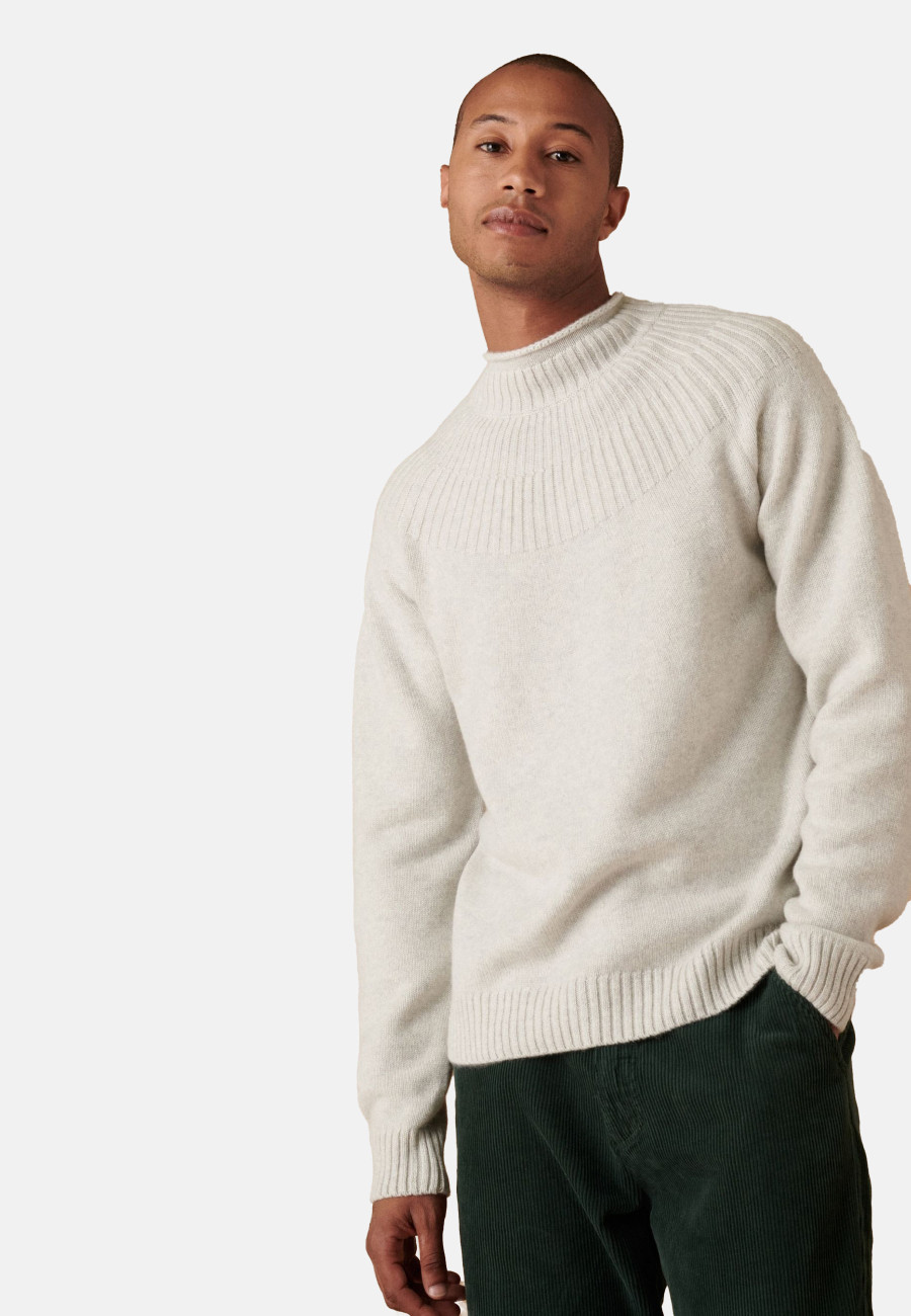 Suéter de cashmere com gola e malha - Arman