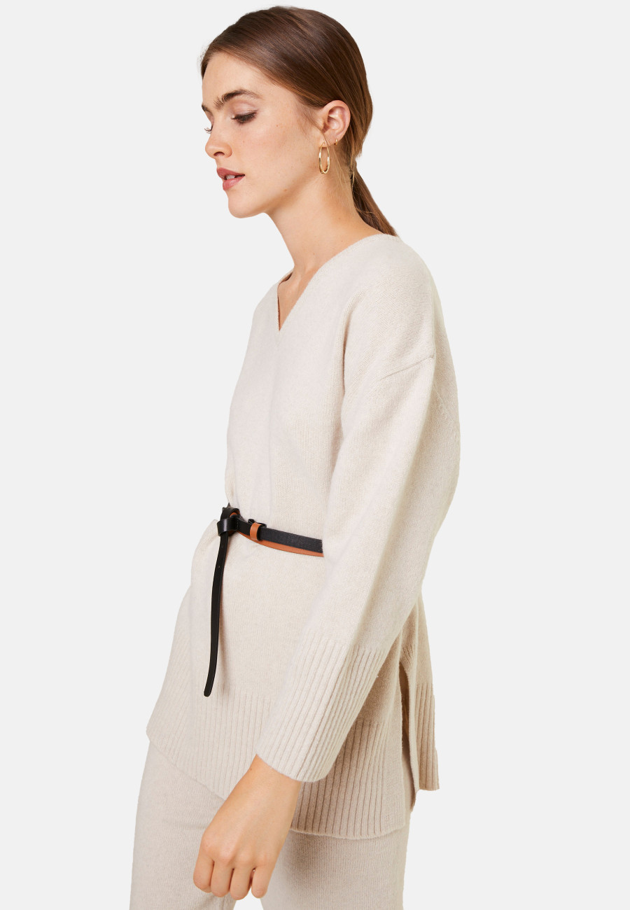 Loose sweater with slits in a cashmere blend - Darius