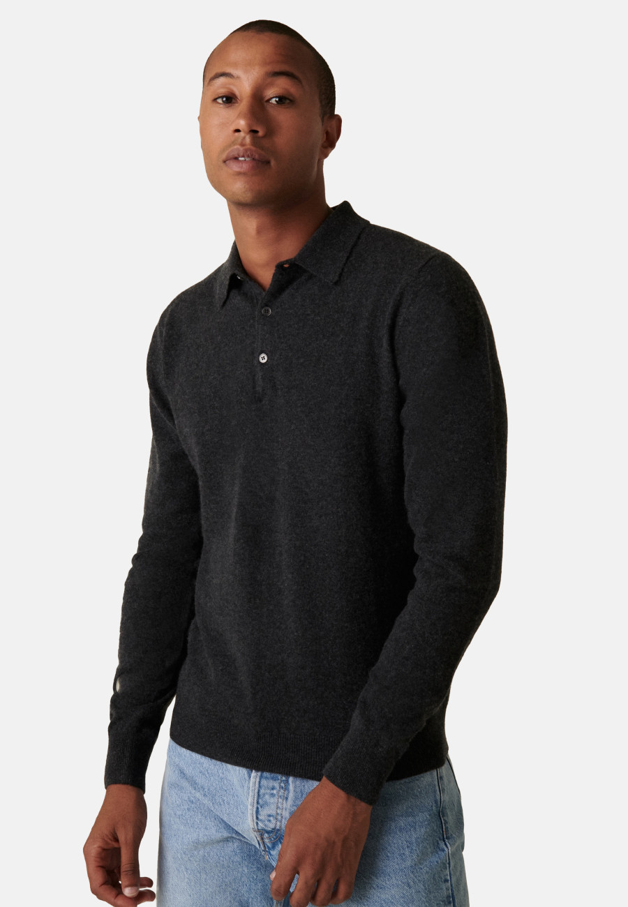 Suéter de cashmere com gola polo - Emerson