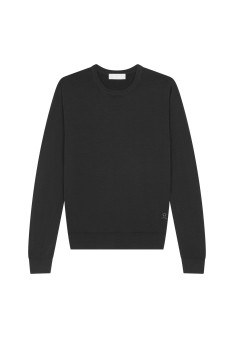 Crew neck sweater with logo in merino wool - Eddie