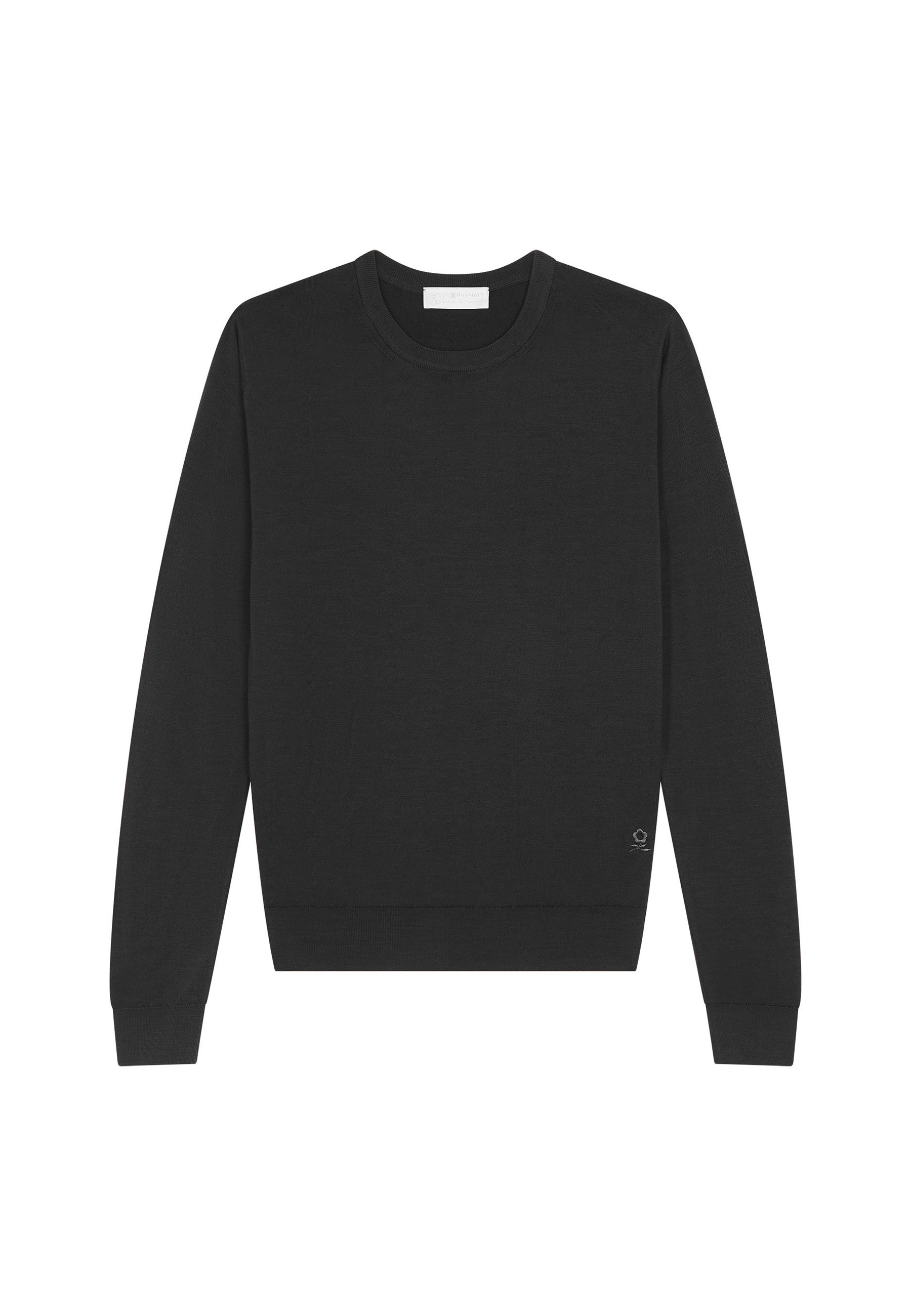 Crew neck sweater with logo in merino wool - Eddie