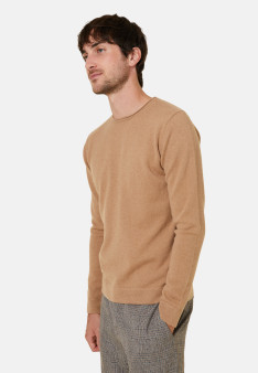 Round-neck cashmere sweater with rolled finishes - Ernest