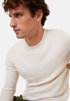 Round-neck cashmere sweater with rolled finishes - Ernest