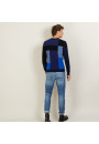 Pull motifs géométriques en cachemire - Lima 7123 - 05 Bleu marine