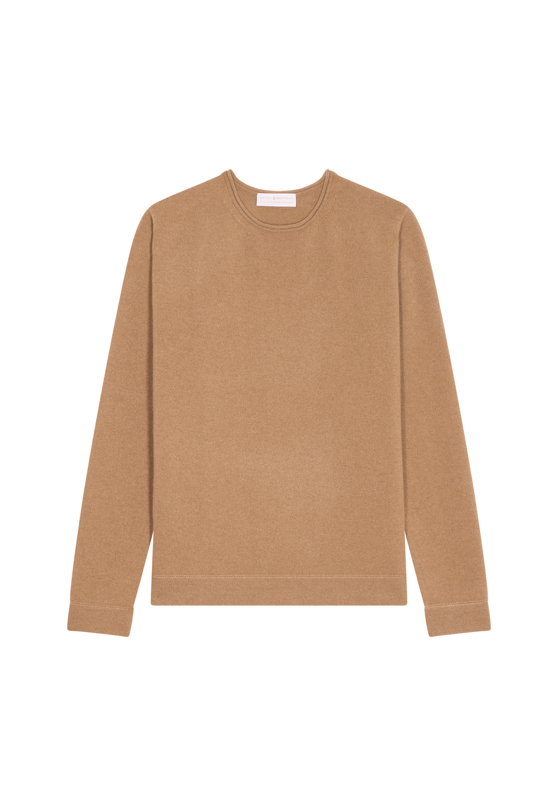 Round-neck cashmere sweater with rolled finishes - Ernest