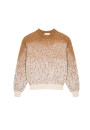 Pull col rond bicolore en mohair - Figaro 7944 ecru/camel - 88 Camel