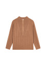 Zipped high-neck sweater in recycled cashmere and wool - Lodric