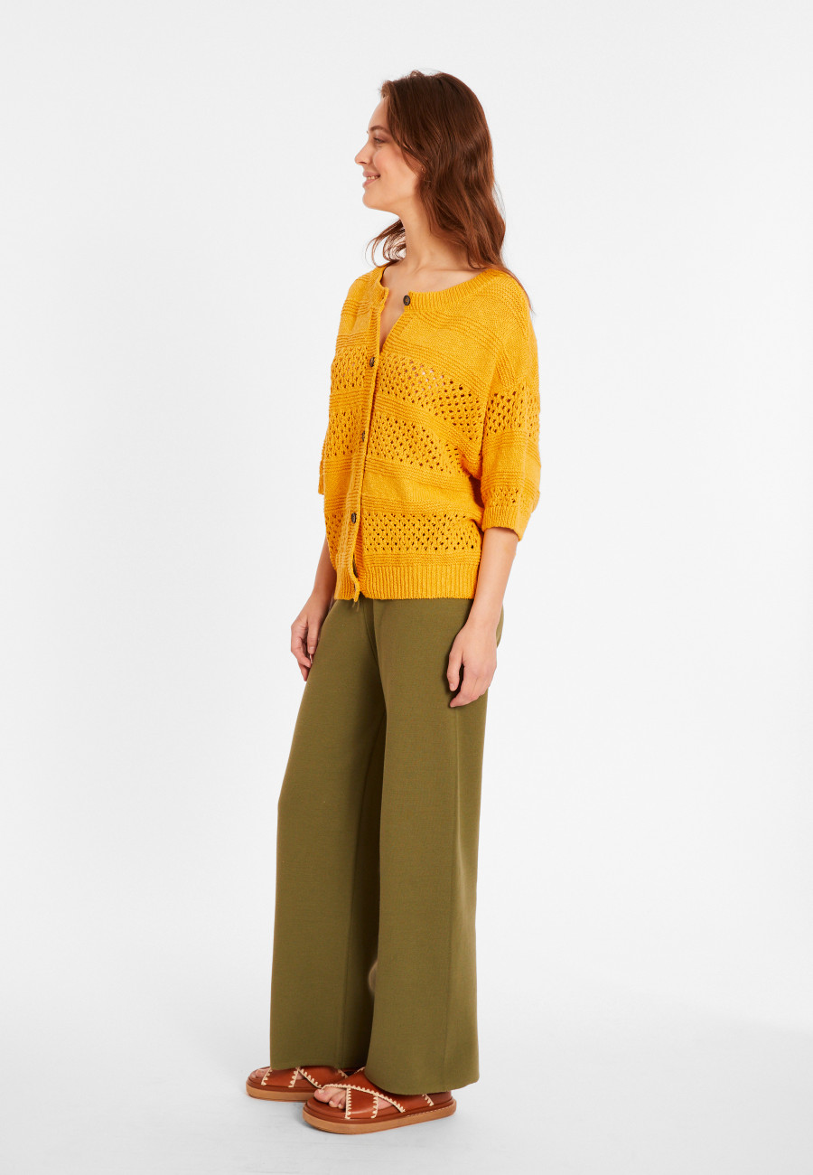 Colete ajouré em algodão e linho - Maylisse