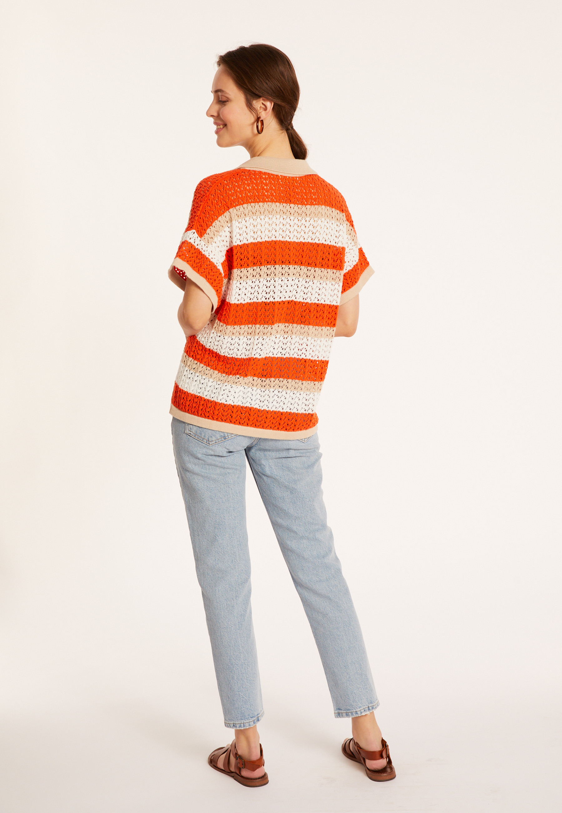 Organic cotton openwork blouse - Merlin