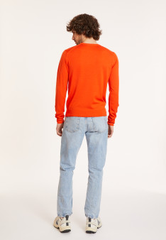 Crew neck sweater with logo in merino wool - Eddie