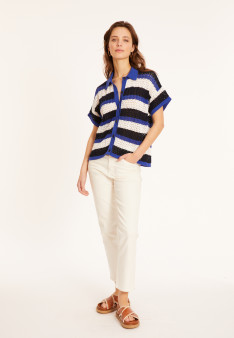 Organic cotton openwork blouse - Merlin