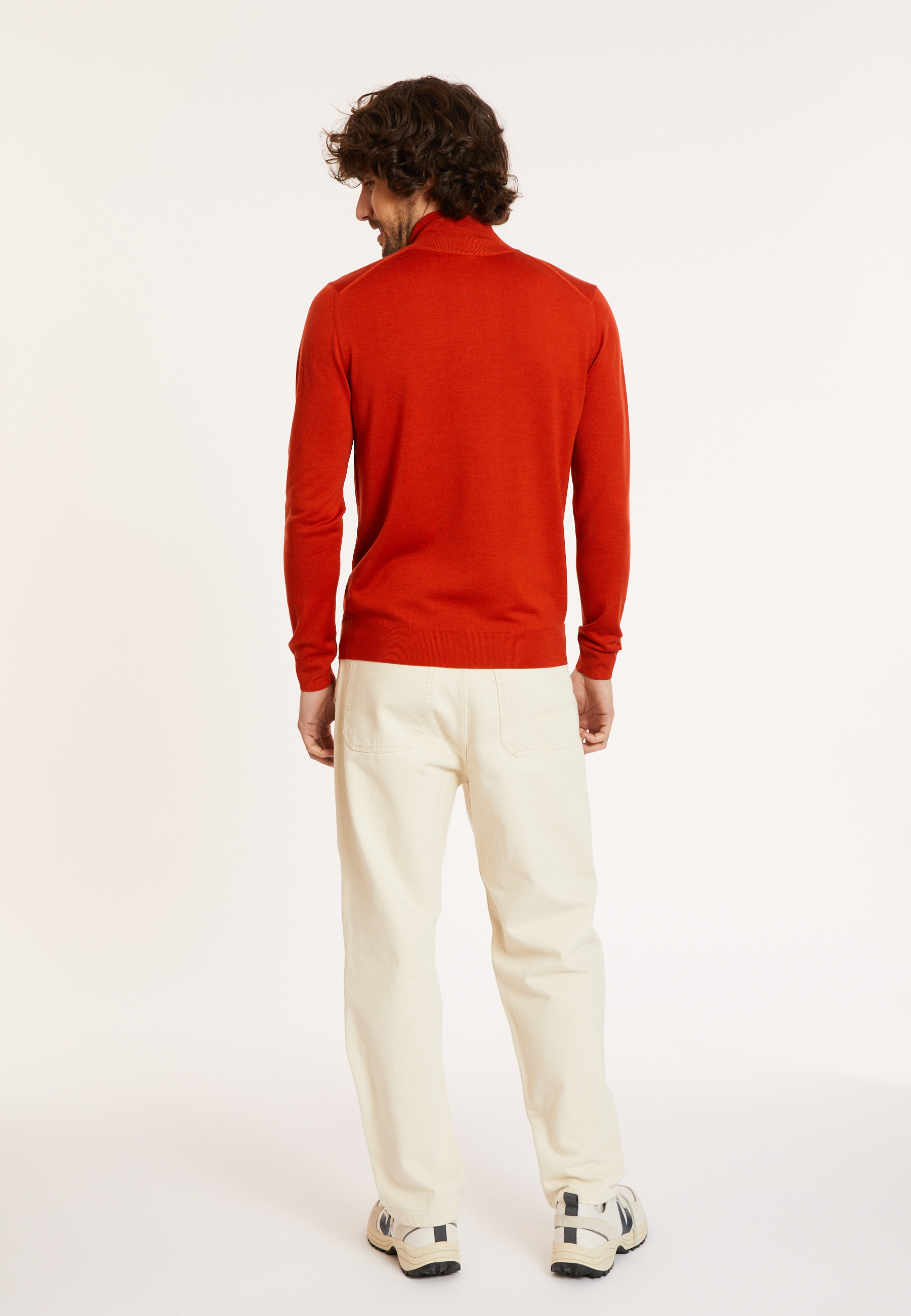 Trucker neck sweater with logo in merino wool - Ryan