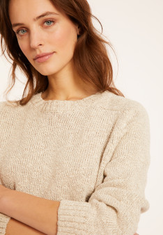 Cotton and linen hammer armhole sweater - Mick
