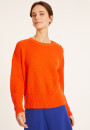 Round neck sweater with buttoned shoulder in organic cotton - Meryl
