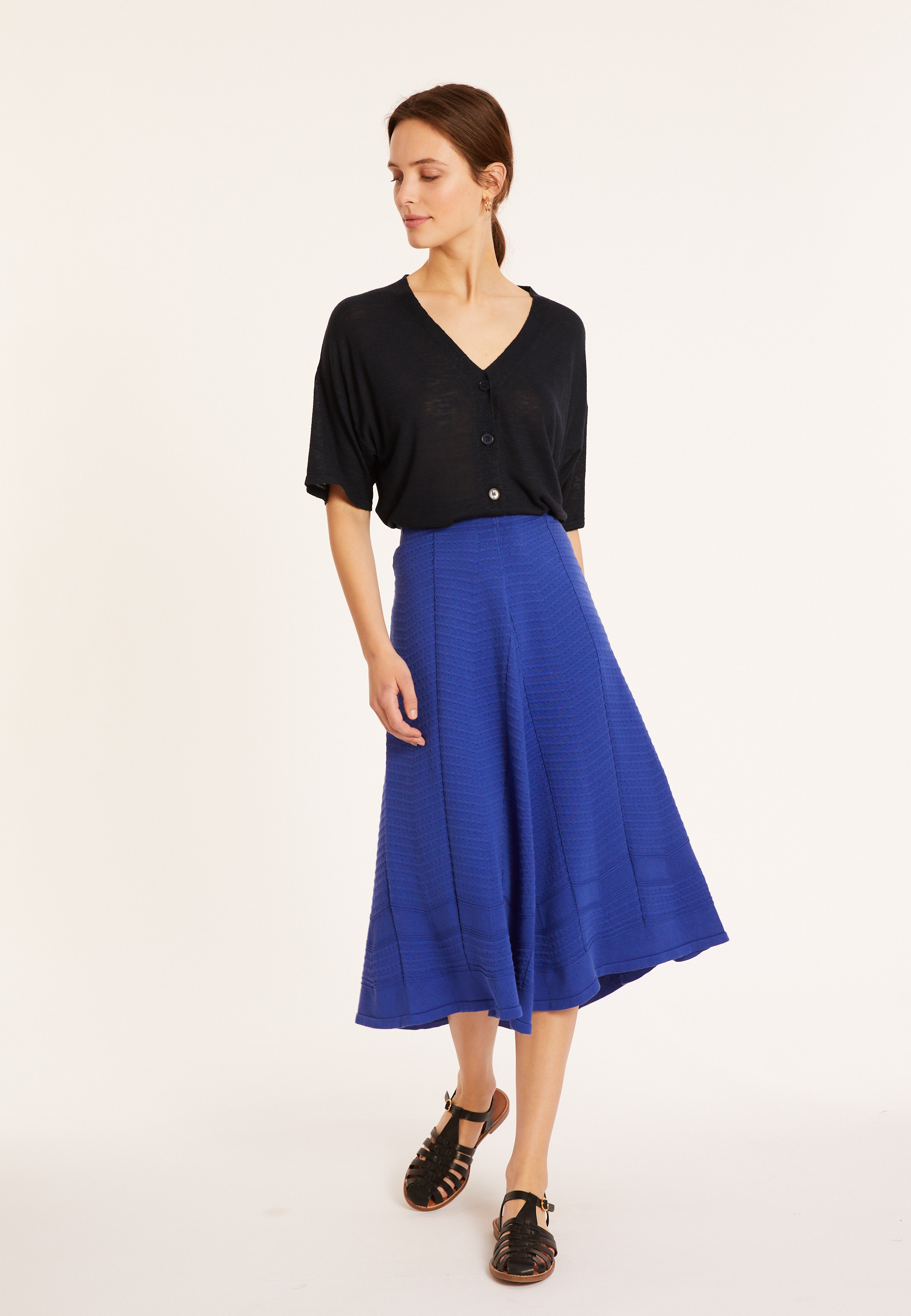 Long flared skirt in cotton - Meredith