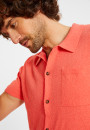Chemise manches courtes en coton brossé - Dominique 8072 corail - 25 Rose moyen