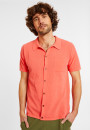 Chemise manches courtes en coton brossé - Dominique 8072 corail - 25 Rose moyen