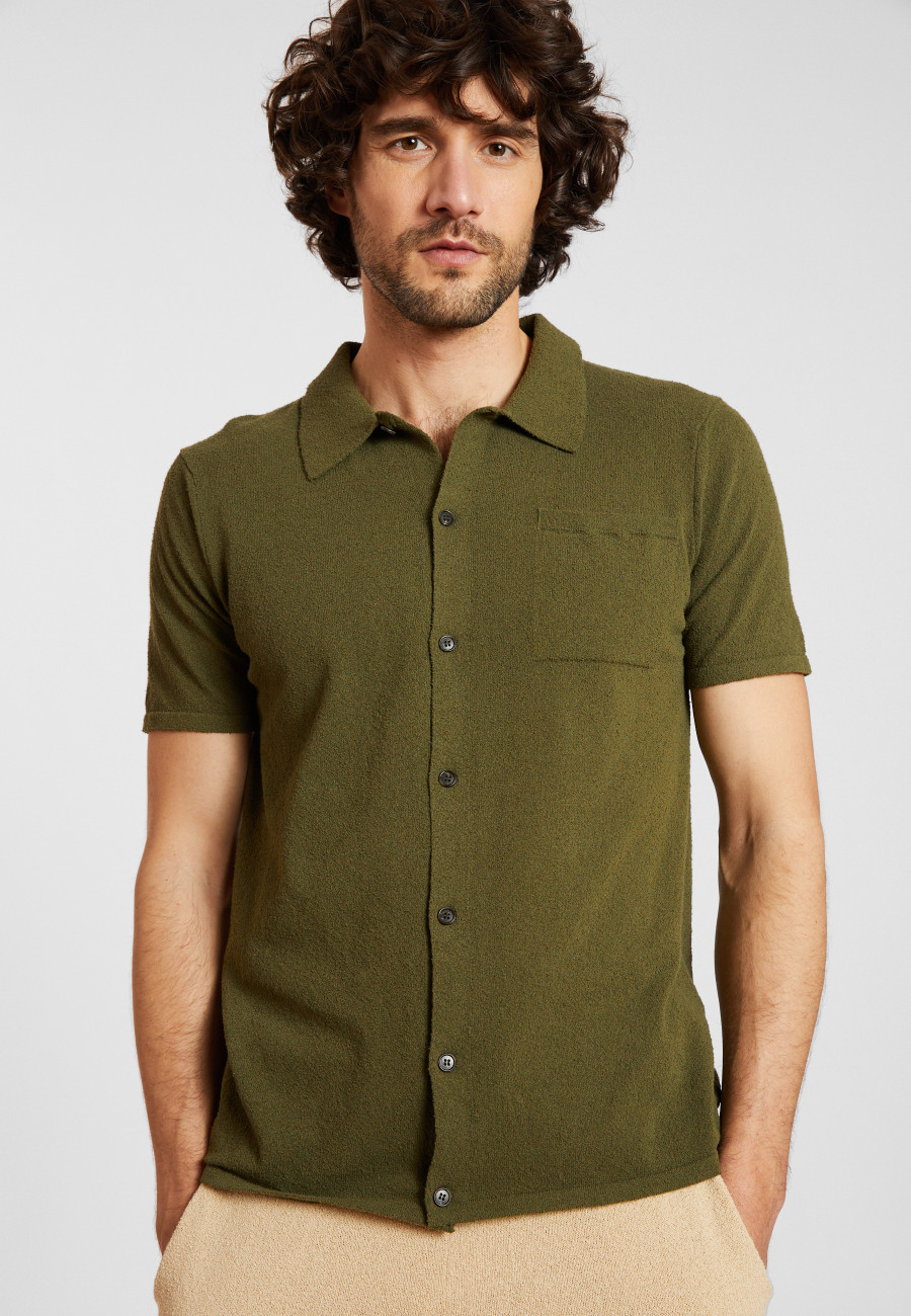 Short-sleeved brushed cotton shirt - Dominique