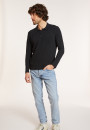 Brushed Cotton Long Sleeve Polo - Donovan