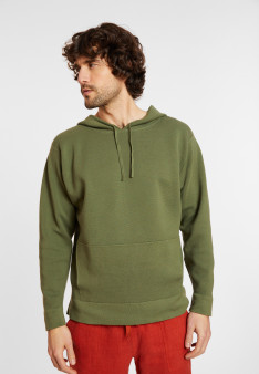 Hoodie en coton à capuche avec poches - Damien 8051 cactus - 83 Kaki