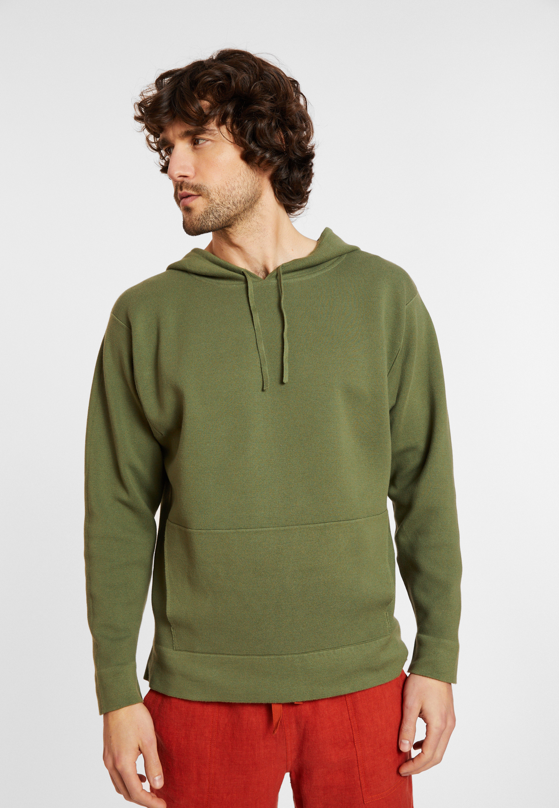 Hoodie en coton à capuche avec poches - Damien 8051 cactus - 83 Kaki
